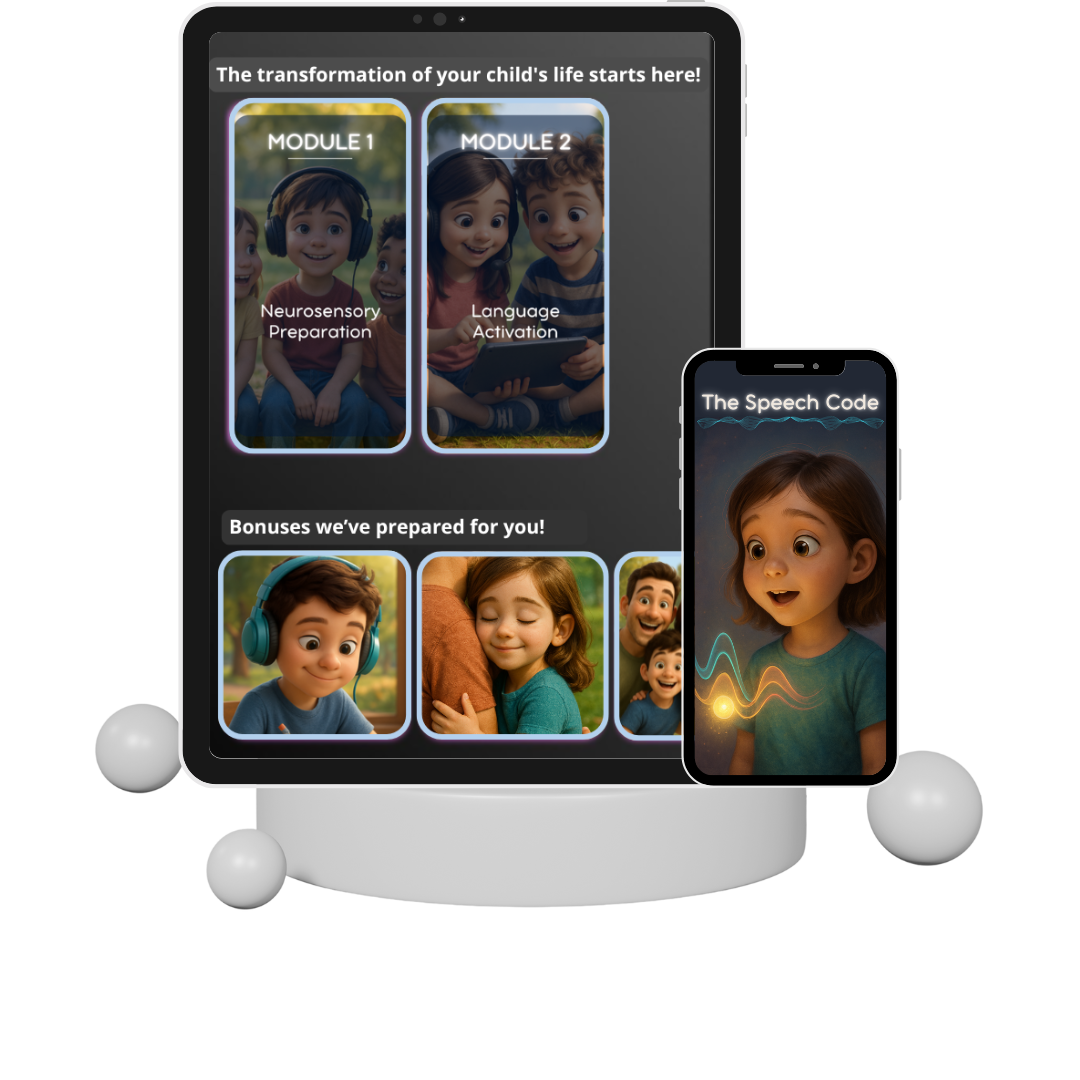 Tablet mostrando The Speech Code App